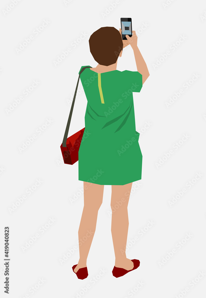 Vector Illustration of People Geometric style on Flat color Background Vector Illustration of People Geometric style on Flat color Background