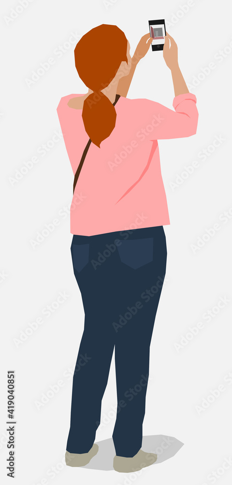 Vector Illustration of People Geometric style on Flat color Background Vector Illustration of People Geometric style on Flat color Background