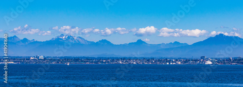Panoramic View of the City of Everett Washington from Puget Sound