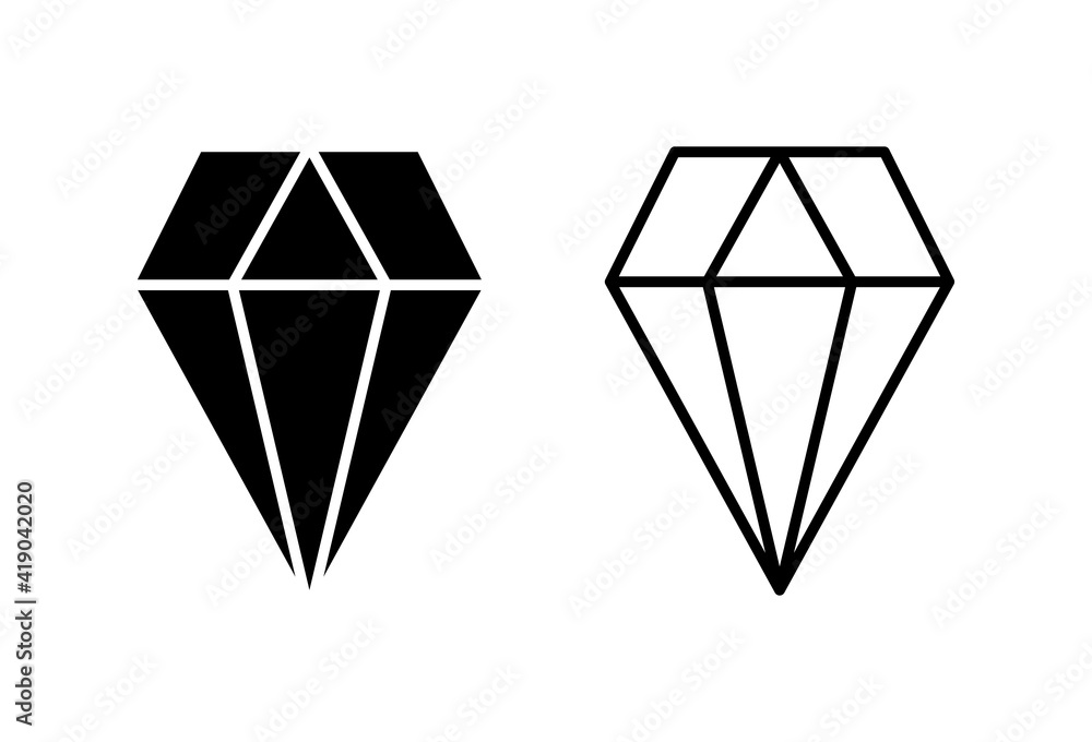 Diamond icon set. diamond gems vector icon. Diamond icon set. diamond gems vector icon.