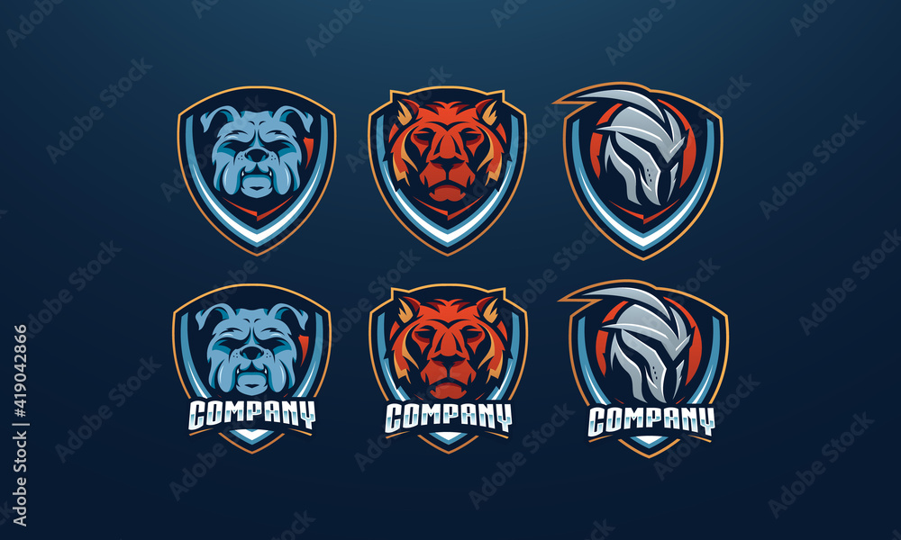 Fototapeta premium sport logo with shield emblem