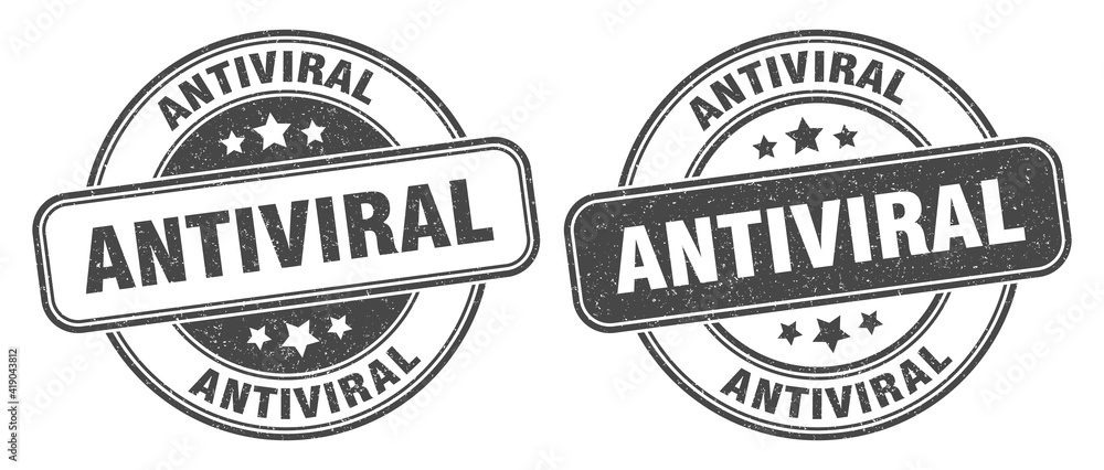 antiviral stamp. antiviral label. round grunge sign
