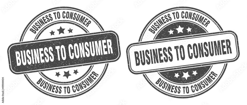 business to consumer stamp. business to consumer label. round grunge sign