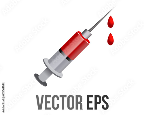 Vector medical blood donation, syringe, vaccination gradient flat icon