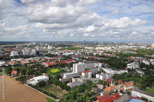 Helicopter Fly over bangkok