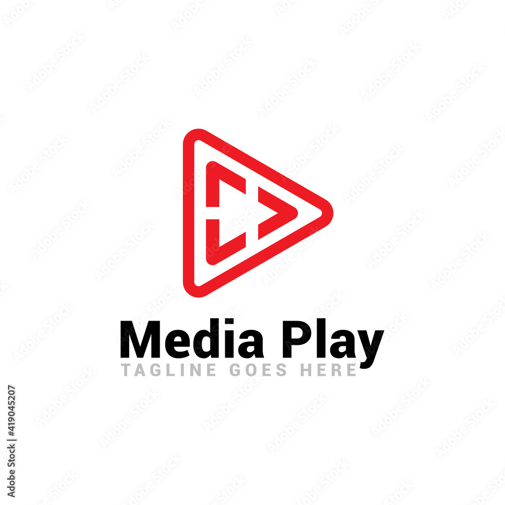 play media app logo icon vector template. play media app logo icon vector template.