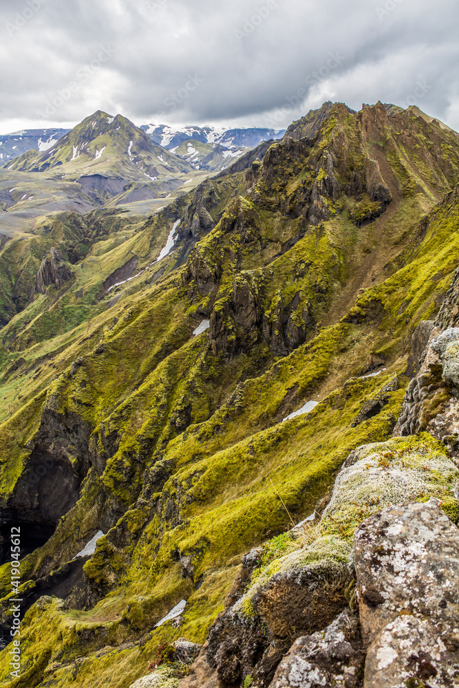 Fototapeta premium Unique Icelandic landscape arount Thorsmoerk, Iceland