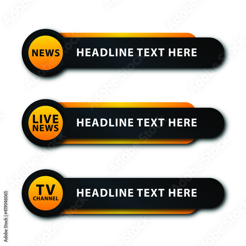 TV live news bars vector illustrations. Design template 