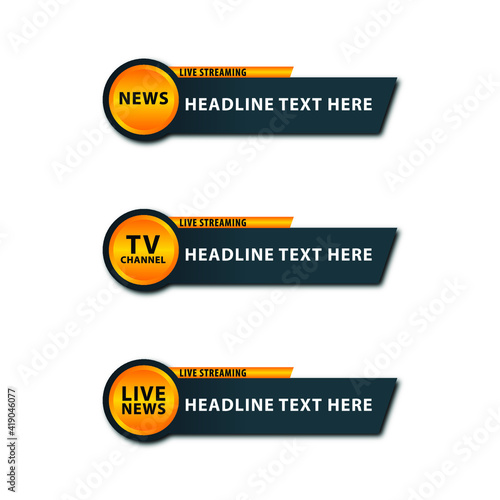 TV live news bars vector illustrations. Design template 