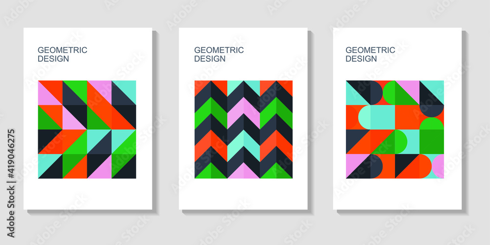 et of colorful pop art geometric vector designs