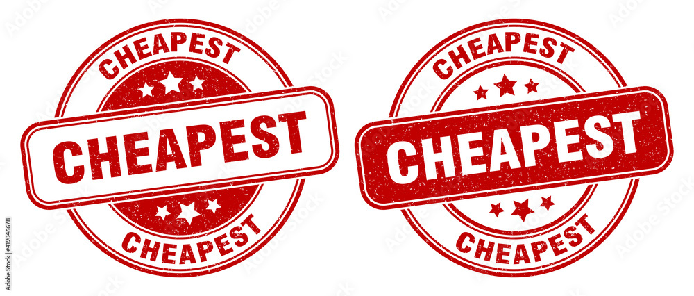 cheapest stamp. cheapest label. round grunge sign cheapest stamp. cheapest label. round grunge sign