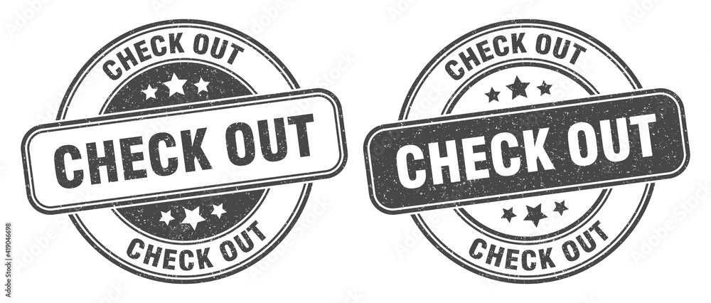 check out stamp. check out label. round grunge sign check out stamp. check out label. round grunge sign