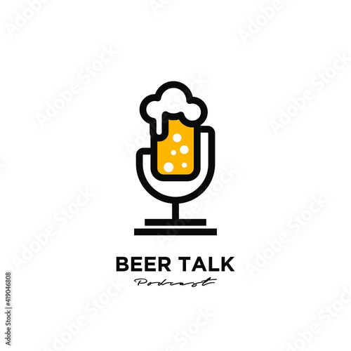 Beer podcast logo icon design