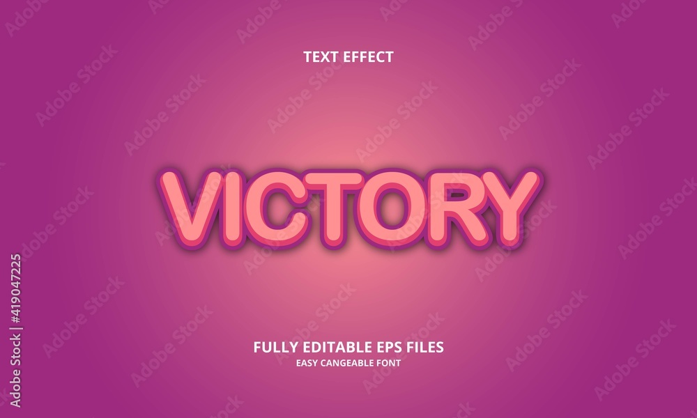 editable victory text effect template used for logos and brand titles or titles