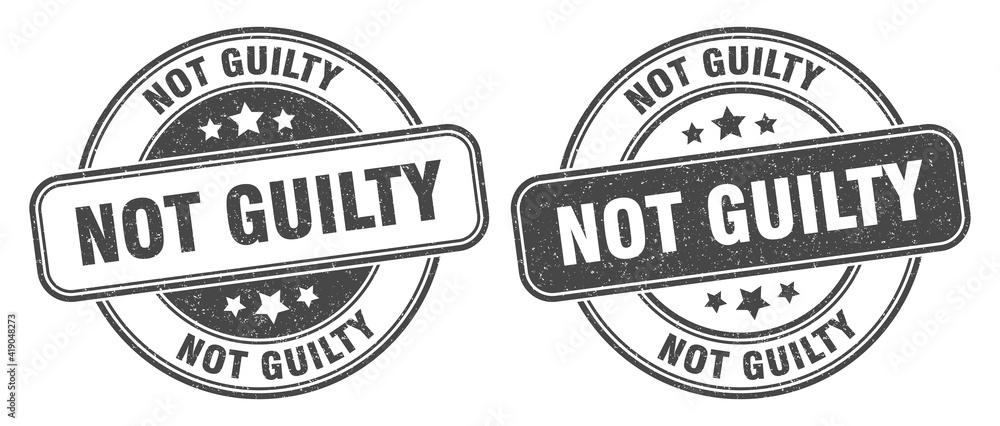 not guilty stamp. not guilty label. round grunge sign not guilty stamp. not guilty label. round grunge sign
