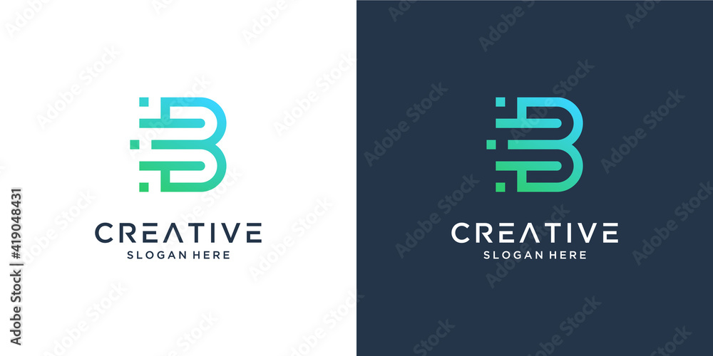 Modern abstract monogram letter B logo design template Modern abstract monogram letter B logo design template