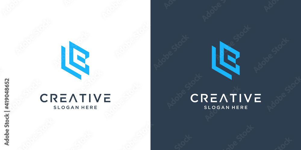 Creative abstract letter B logo design unique Creative abstract letter B logo design unique