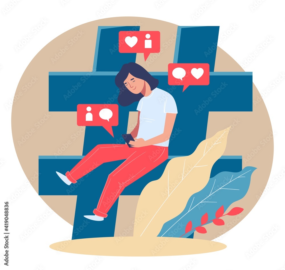 Teenage girl using smartphone to check followers Teenage girl using smartphone to check followers