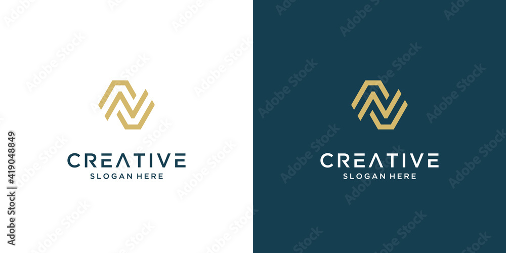 Luxury letter N logo design vector Luxury letter N logo design vector