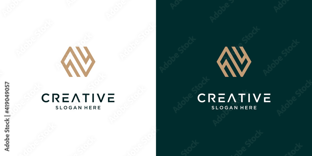 Abstract Letter N Luxury Beauty Logo Design Template Abstract Letter N Luxury Beauty Logo Design Template