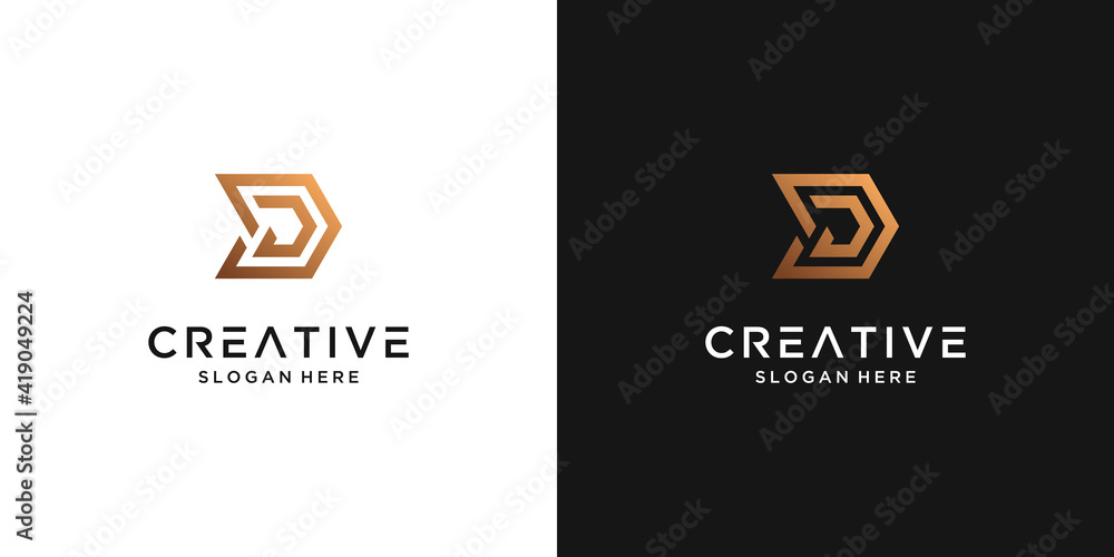 Luxury letter D logo design Luxury letter D logo design
