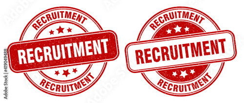 recruitment stamp. recruitment label. round grunge sign