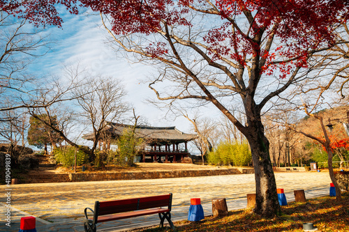 Jukseoru Pavilion at autumn in Samcheok, Korea photo