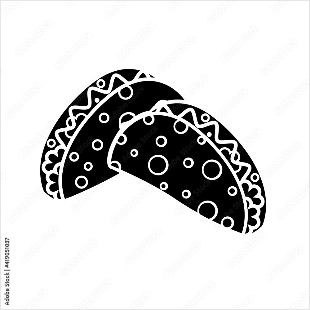 Taco Icon, Traditional Mexican Dish Icon, Food Icon Taco Icon, Traditional Mexican Dish Icon, Food Icon