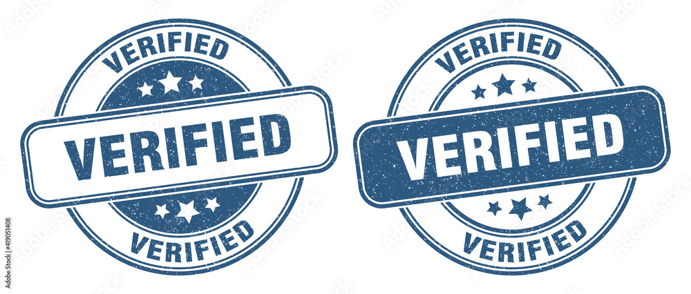 Fototapeta premium verified stamp. verified label. round grunge sign