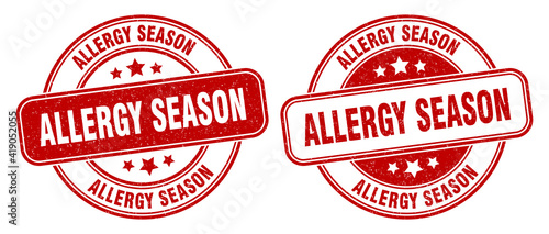 allergy season stamp. allergy season label. round grunge sign