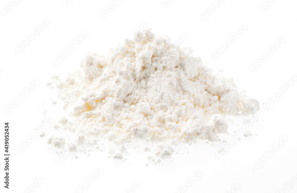 Wheat flour on a white background Wheat flour on a white background
