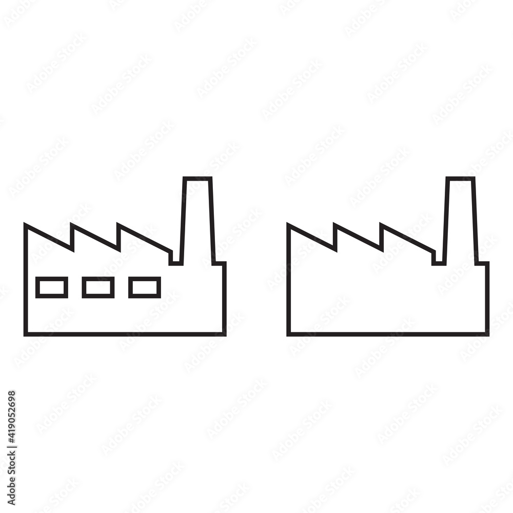 Factory line icon, industry outline and filled vector sign, linear and full pictogram isolated on white, logo illustration Factory line icon, industry outline and filled vector sign, linear and full pictogram isolated on white, logo illustration