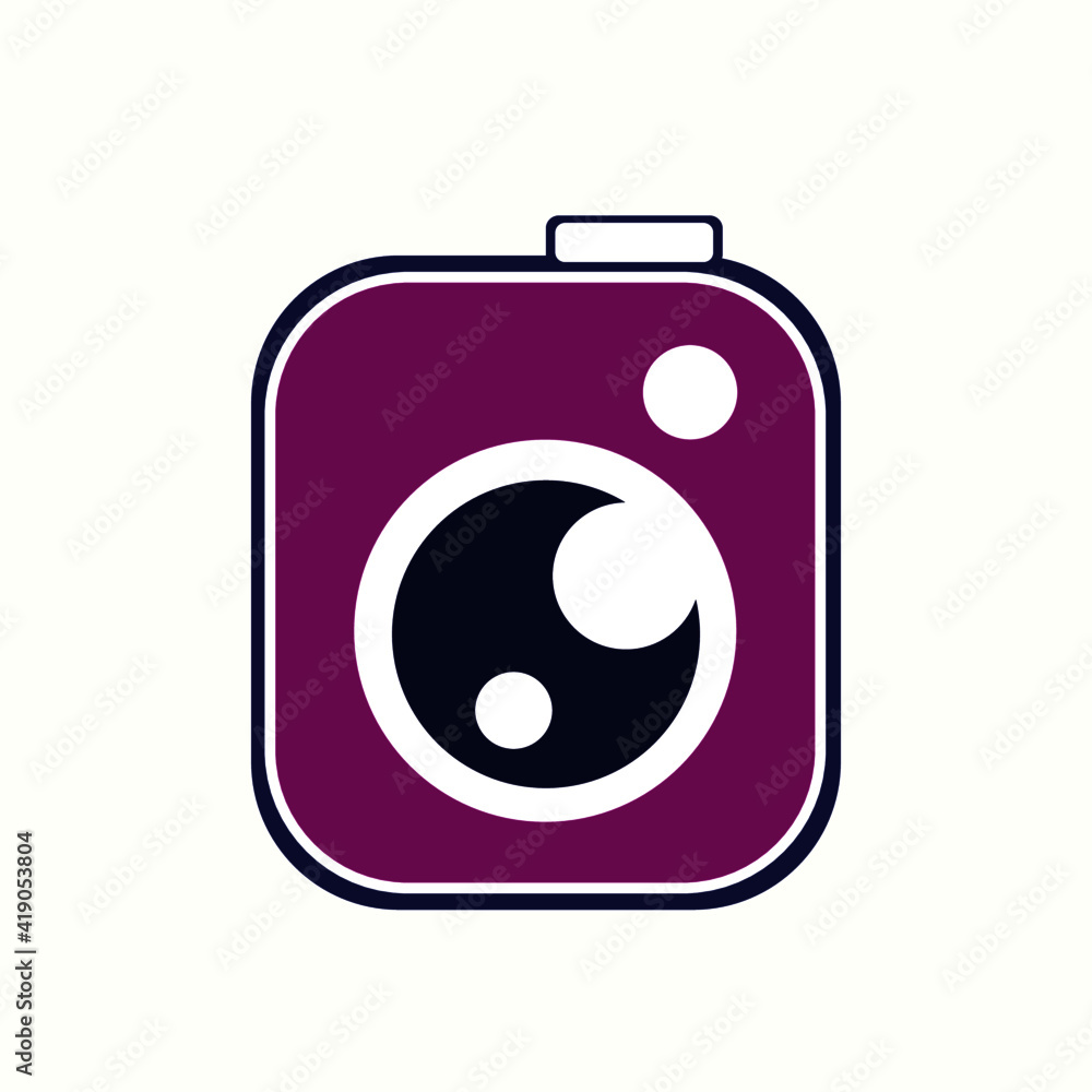 flat vector illustration of a camera in purple color flat vector illustration of a camera in purple color