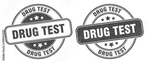 drug test stamp. drug test label. round grunge sign