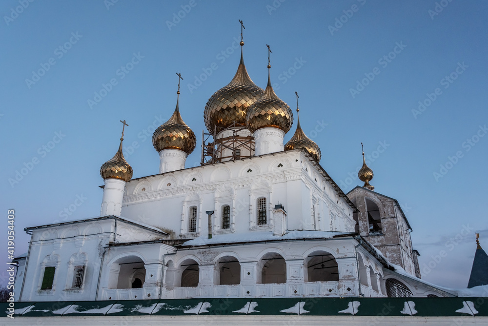 Resurrection Cathedral of the Resurrection male monastery in the ancient town of Uglich, Russia
