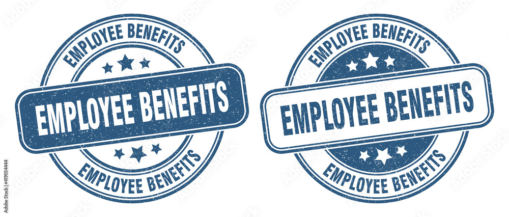 employee benefits stamp. employee benefits label. round grunge sign