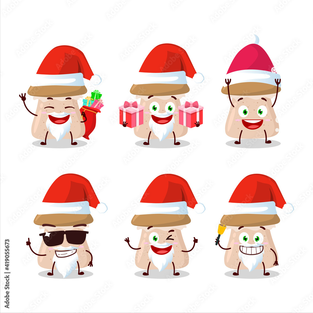 Santa Claus emoticons with honey fungus cartoon character Santa Claus emoticons with honey fungus cartoon character
