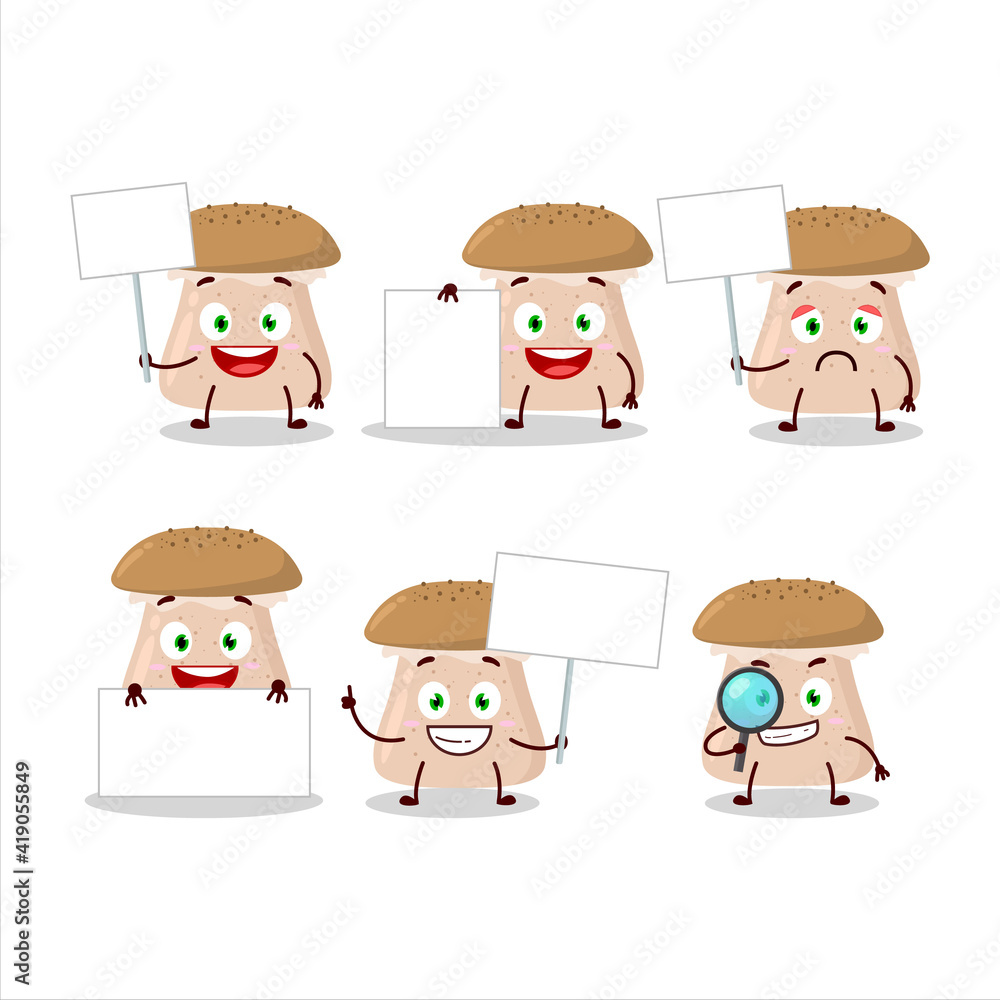 Honey fungus cartoon character bring information board Honey fungus cartoon character bring information board