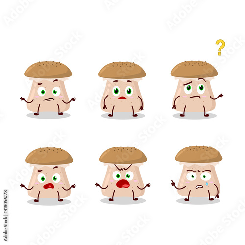 Cartoon character of honey fungus with what expression