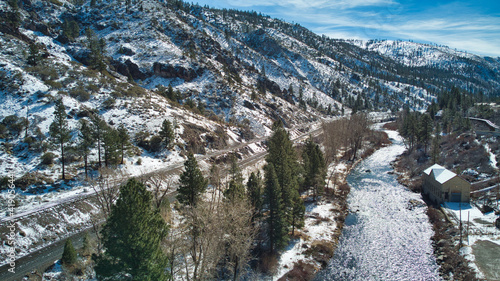 Aerial view of Truckee river in between Reno and Tahoe  photo