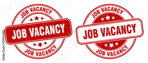 job vacancy stamp. job vacancy label. round grunge sign