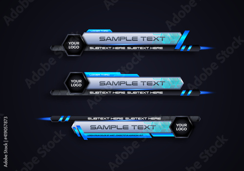 abstract modern geometric lower third banner template design. TV News Bars. broadcasting live streaming. interface template. Vector Illustration.