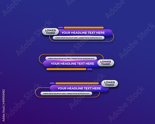 abstract modern geometric lower third banner template design. TV News Bars. broadcasting live streaming. interface template. Vector Illustration.