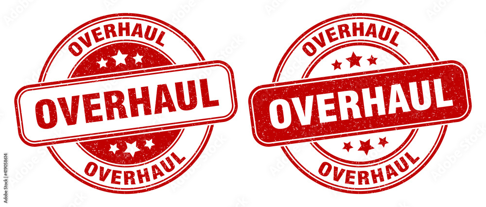overhaul stamp. overhaul label. round grunge sign overhaul stamp. overhaul label. round grunge sign