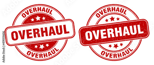 overhaul stamp. overhaul label. round grunge sign