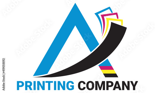 A letter printing logo vector template
