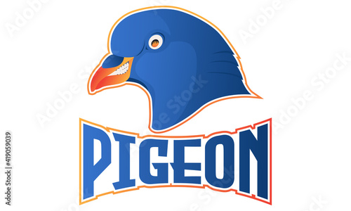 Pigeon head gaming logo vector