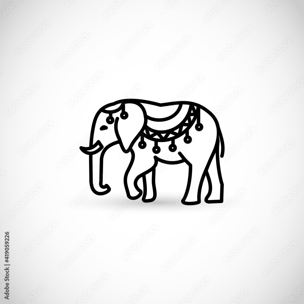 Elephant thin line style vector icon Elephant thin line style vector icon