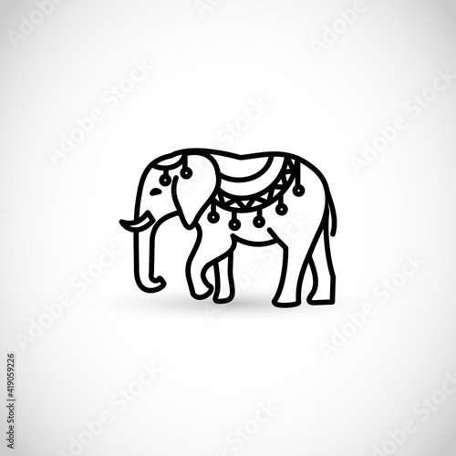 Elephant thin line style vector icon