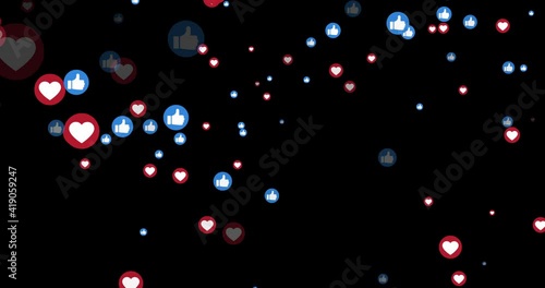 Mixed Social Media Icons Animated isolated on black background